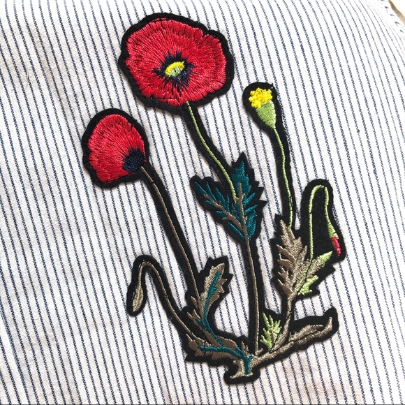 Sam Edelman Cotton Striped Embroidered Top Size S - Picture 7 of 10